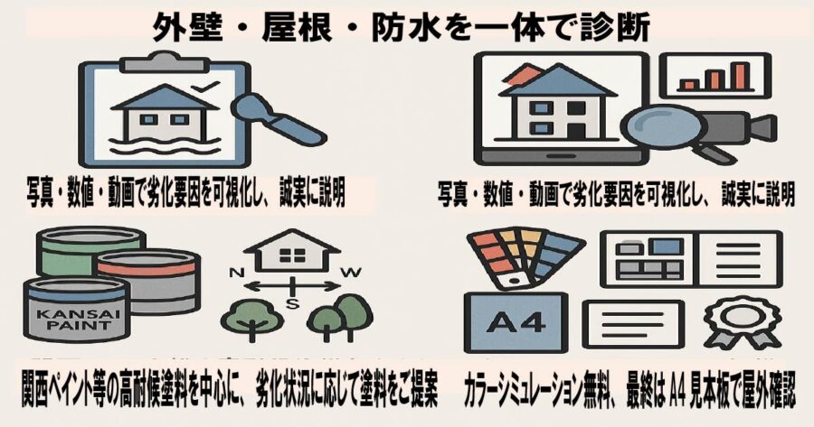 外壁診断士による無料建物診断