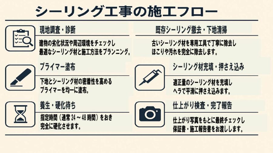 シーリング工事の施工フロー