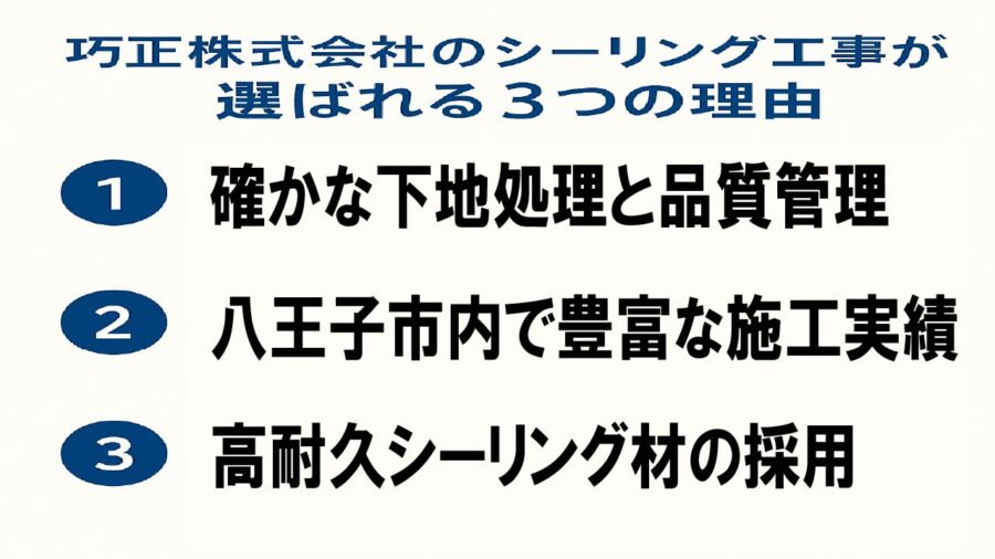 シーリング工事が選ばれる3つの理由