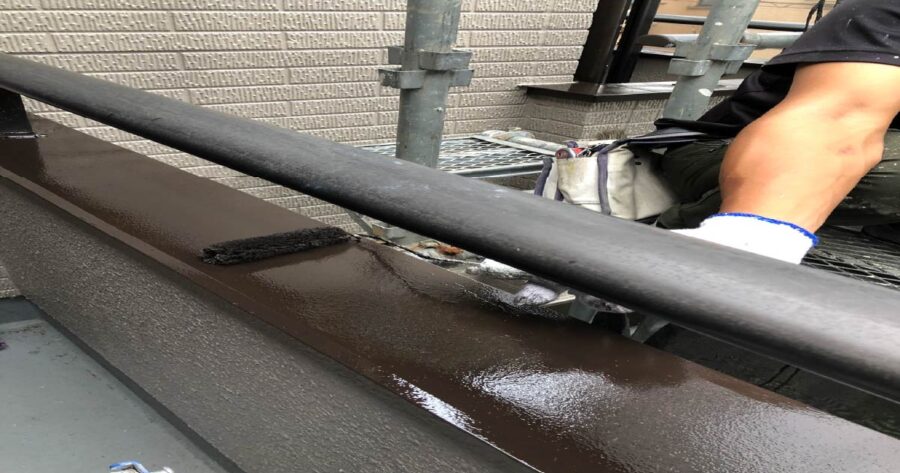 八王子市笠木板金上塗り塗装