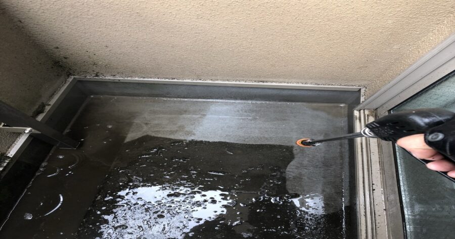 八王子市のFRP防水高圧洗浄