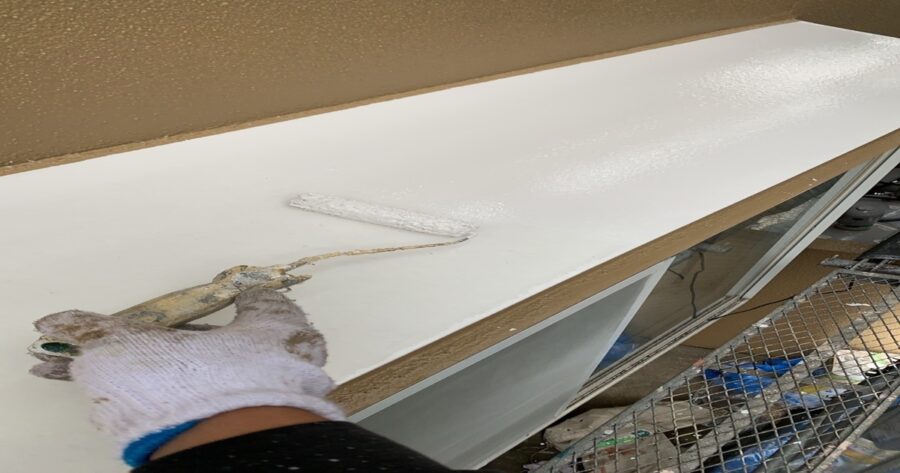 霧除け板金上塗り2回目