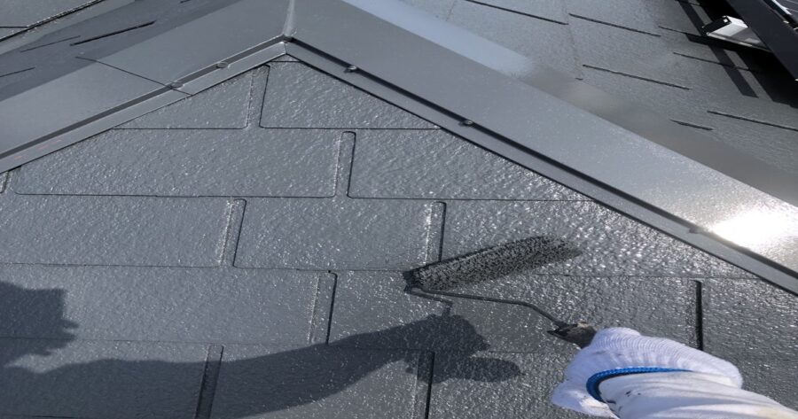 八王子市屋根塗装上塗り