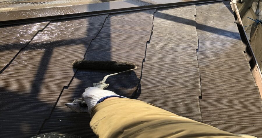 八王子市台町 屋根上塗り２回目