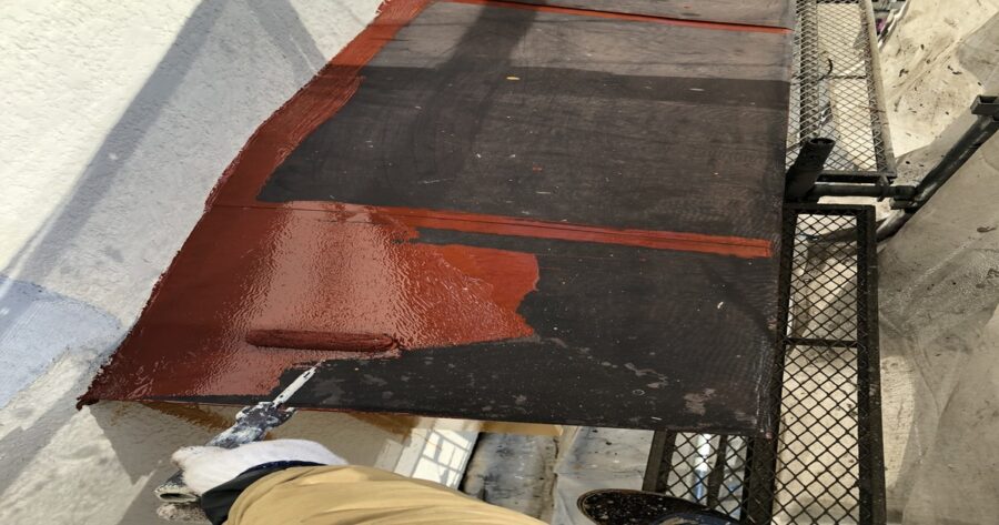 八王子市台町 庇板金錆止め塗装