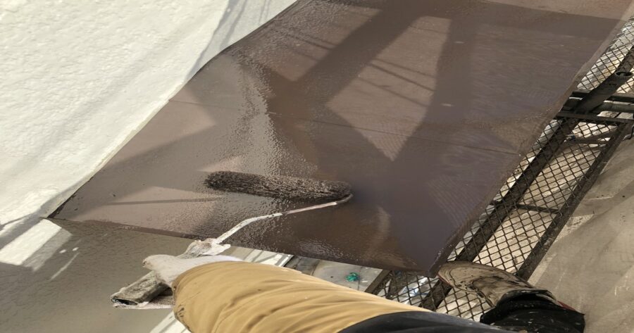 八王子市台町 庇板金上塗り２回目