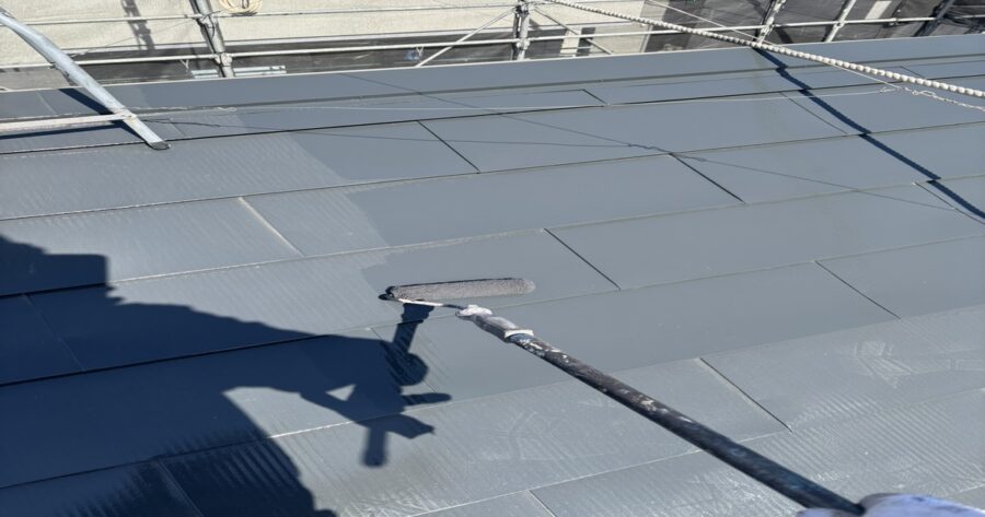 八王子市別所|屋根 上塗り(ダイナミックルーフ/カーボングレー)