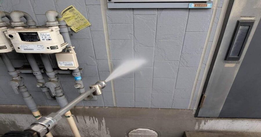 八王子市鑓水|外壁 高圧洗浄(塗装前の下準備)