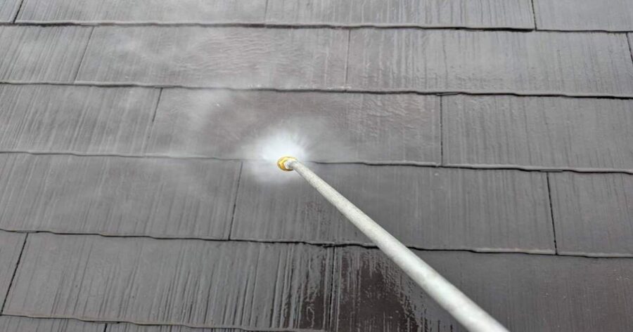 八王子市鑓水|屋根 高圧洗浄(旧汚れ除去)