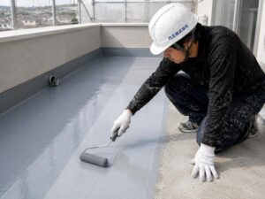 屋上・バルコニーのウレタン防水施工（巧正株式会社）