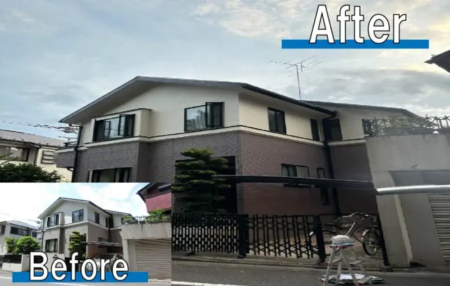 八王子市U様邸 サイディングボード外壁塗装・屋根塗装のビフォーアフター施工事例