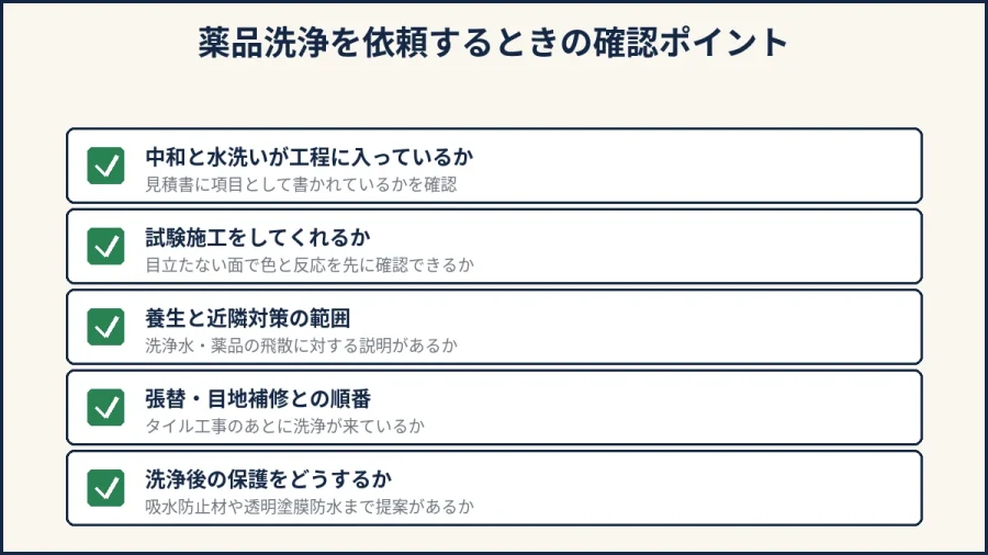 薬品洗浄を依頼するときの確認ポイント5項目