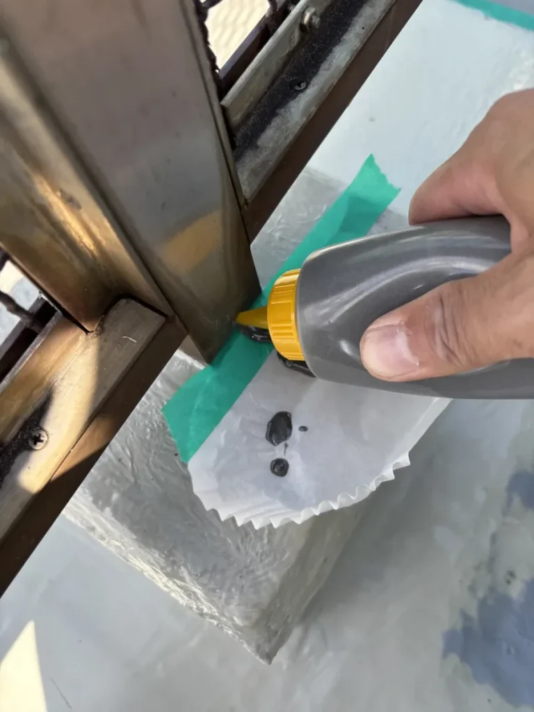 handrail-post-leak-grout-injection-05-grout-injection